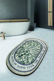 Mijölnir Alfombrilla de Baño Beige y Verde 70 x 120 cm
